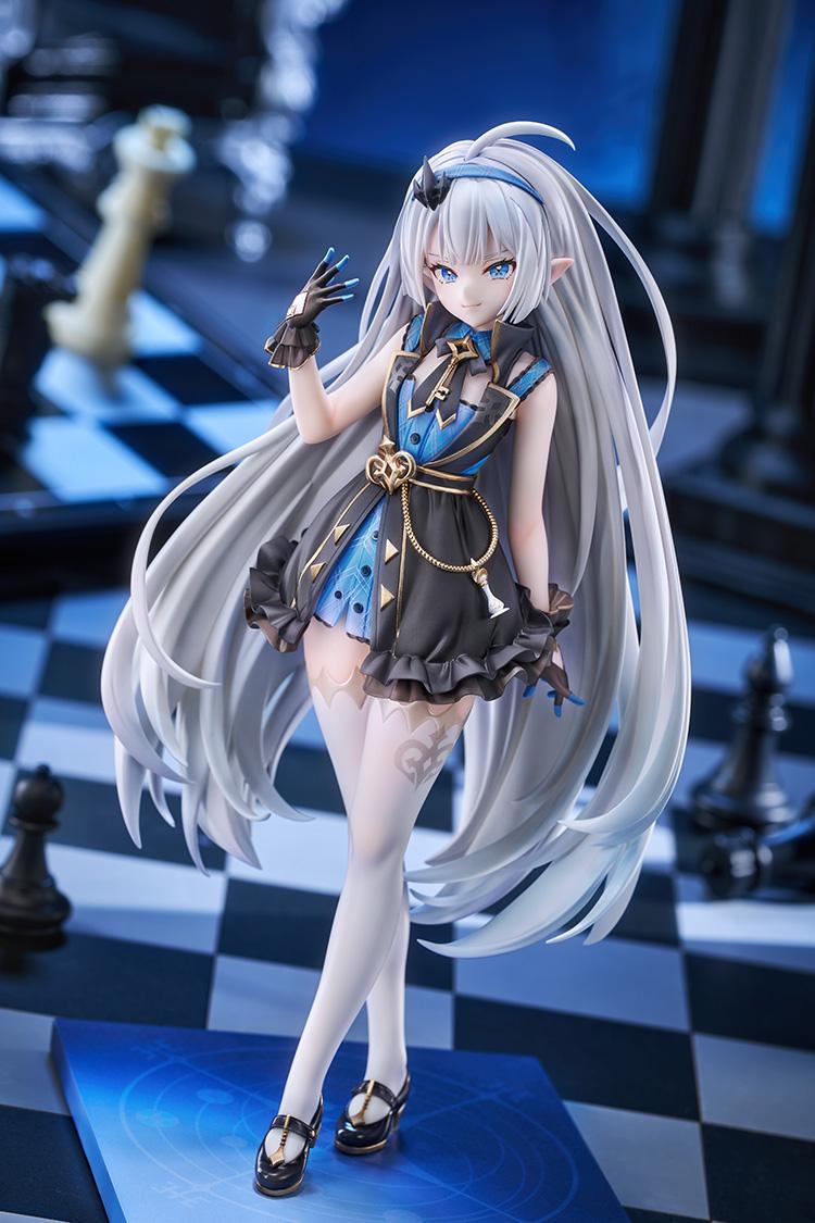 Full body view of the Stella Sora Tyrant figure with smiling faceplate displayed on a themed chessboard setup.