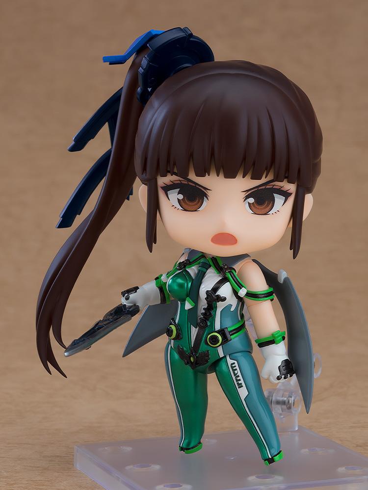 EVE Nendoroid from Stellar Blade featuring the battle face plate and holding her signature blade accessory.