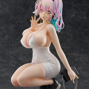 Full frontal view of the Super Sonico Pop Up Parade L figure against a plain studio background.