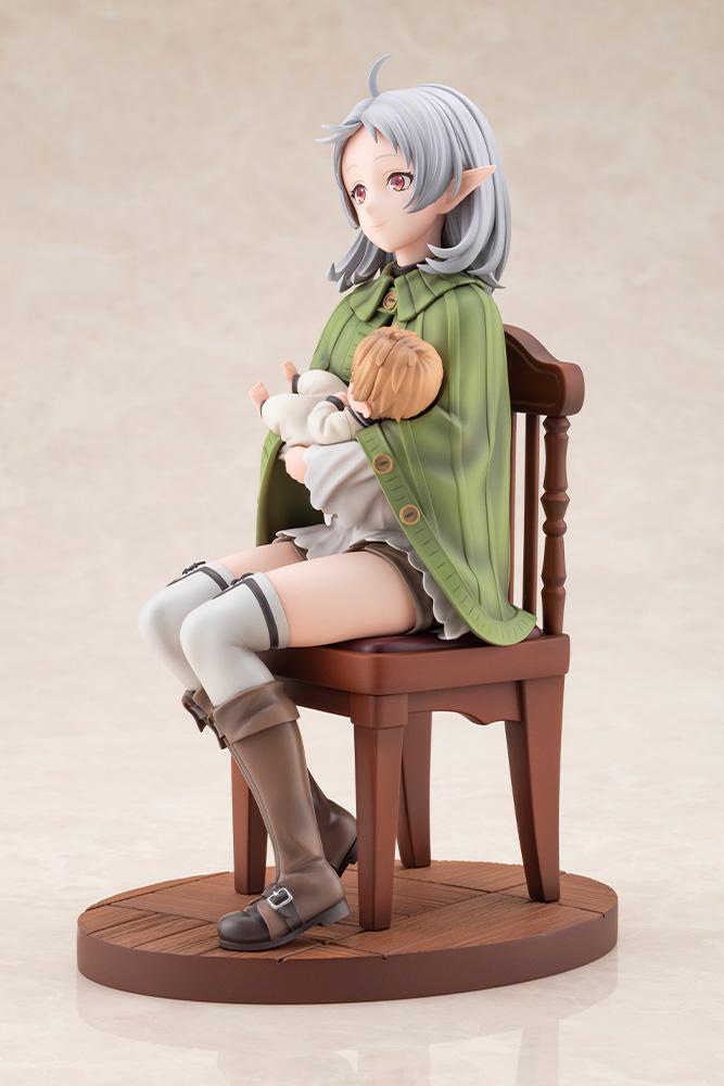 Right side profile of the Mushoku Tensei Sylphiette and Lucie Greyrat 1/7 scale figure seated on an estate chair.
