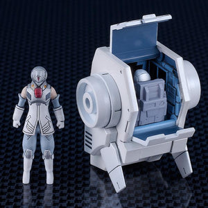 1/48 scale imperial army pilot miniature figure alongside the Vector's detachable cockpit pod.