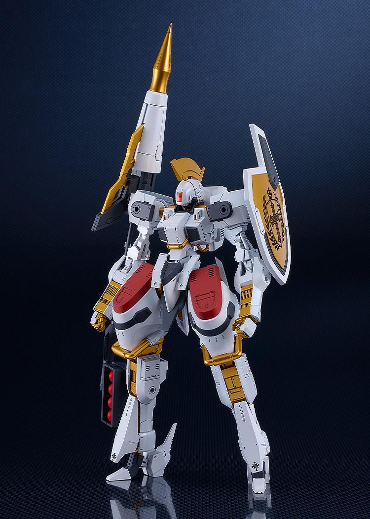 Vertical display of the SIDE:GR Vector holding its lance upright, highlighting the 200mm model height.