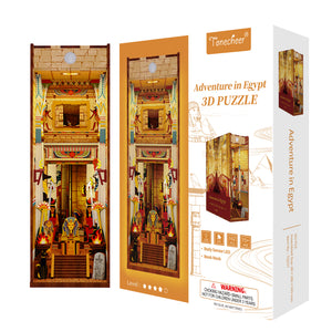 Packaging box for the Tonecheer Adventure in Egypt 3D Puzzle, highlighting the LED, 162 pieces, and the Body Sensor LED feature.