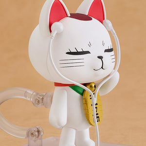 Turbo Granny Nendoroid in cat form wearing white earphone accessories and a concentrating face.