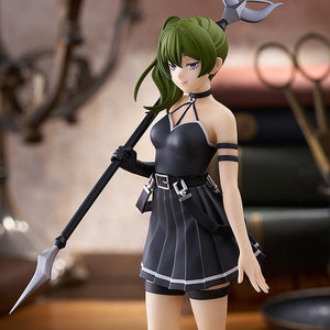 Side-angle view of the Ubel figure in a lifestyle setting, emphasizing the 6.7-inch scale and high level of detail on her belts and accessories.