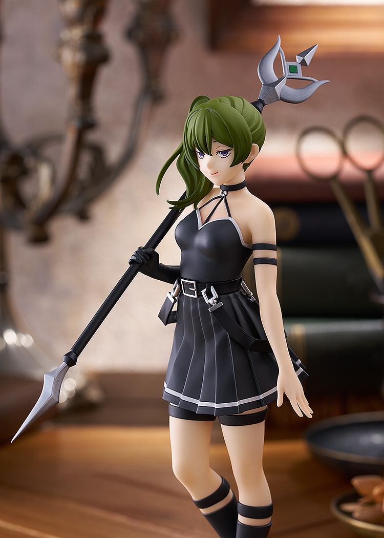 Side-angle view of the Ubel figure in a lifestyle setting, emphasizing the 6.7-inch scale and high level of detail on her belts and accessories.