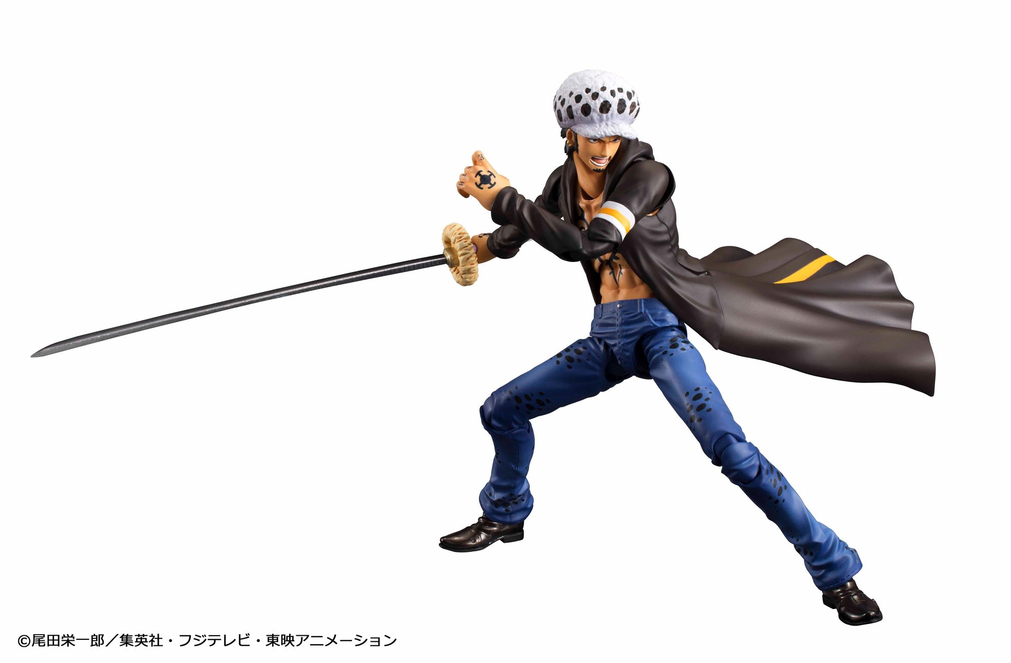 Megahouse Variable Action Heroes One Piece Trafalgar Law reissue figure in dynamic battle stance with Kikoku sword drawn.