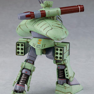 Rear view of the custom weathered and detailed Cabarov AG9 Nicholaiev model armor, showcasing advanced paint techniques on the exhaust ports and mechanical legs.