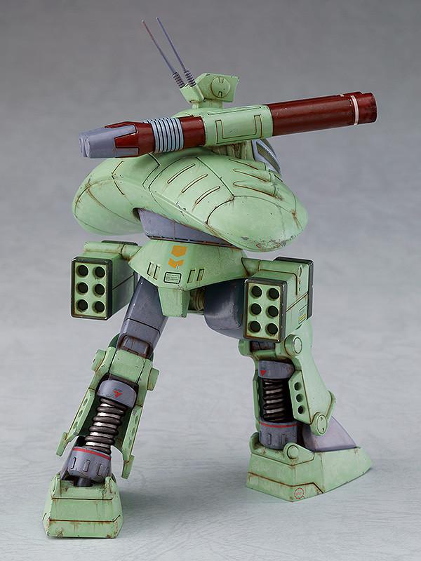 Rear view of the custom weathered and detailed Cabarov AG9 Nicholaiev model armor, showcasing advanced paint techniques on the exhaust ports and mechanical legs.