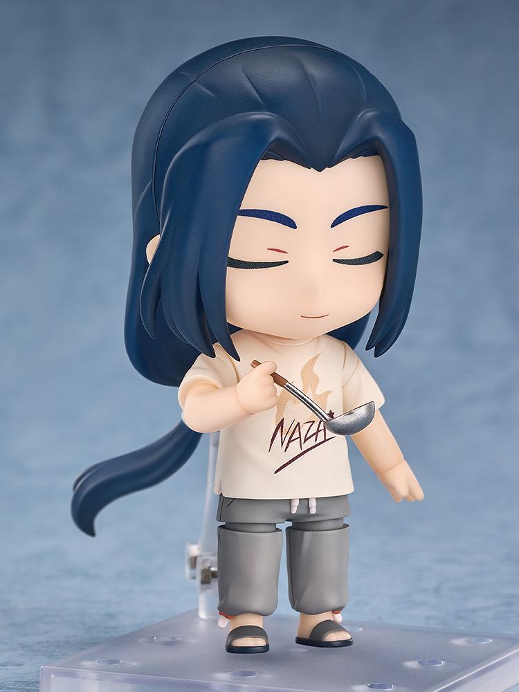 Wuxian Nendoroid figure featuring a content closed-eye face plate while holding a ladle accessory.