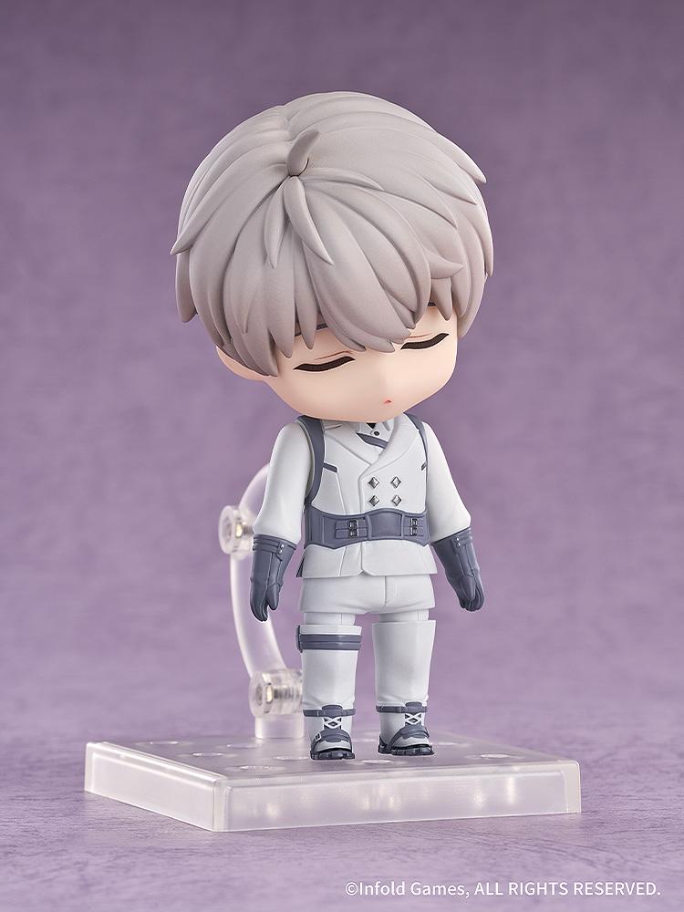 Studio shot of Xavier Nendoroid with the closed-eyes sleeping face plate.