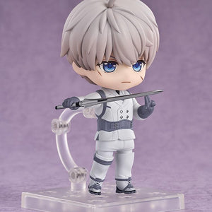 Xavier Nendoroid in a tactical stance with his sword held out in a battle-ready position.