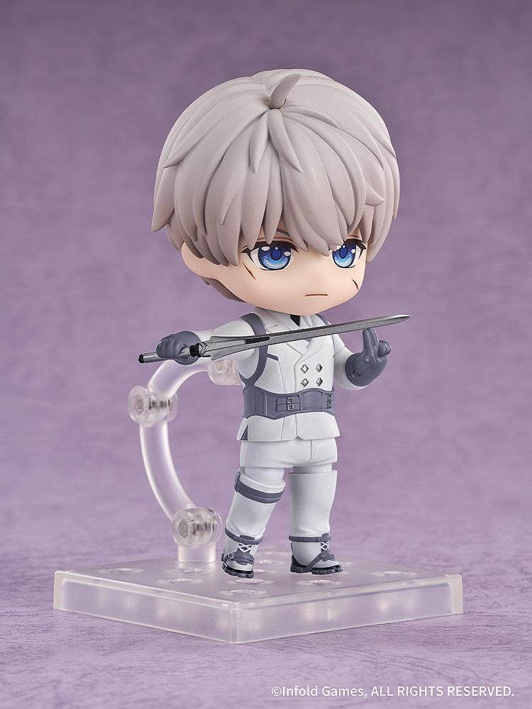 Xavier Nendoroid in a tactical stance with his sword held out in a battle-ready position.