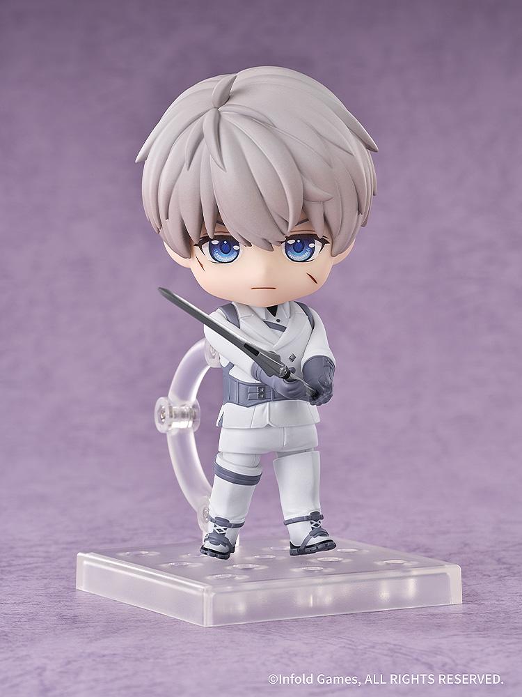 Xavier Nendoroid with a serious expression holding a sword in an action-oriented pose.