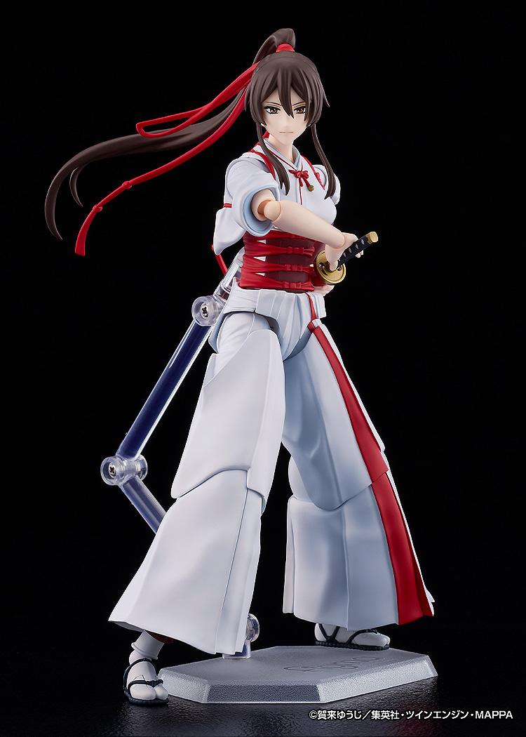 Sagiri figma standing in her white and red executioner outfit holding her sword hilt.