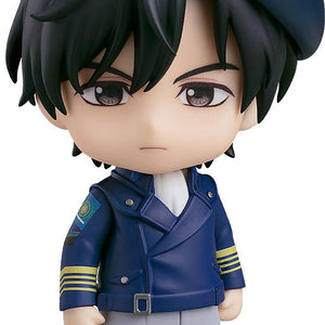 Front view of Yang Wen-li Nendoroid figure in the Free Planets Alliance admiral uniform with removable beret.