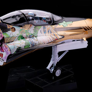 Detailed side view of the YF-29 Galaxy Fighter Nose showing Sheryl and Ranka character decals from Macross Frontier.