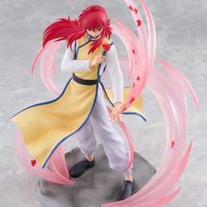 Elevated high-angle view of the Kurama DRESSTA figure showing the full petal vortex silhouette on the base.