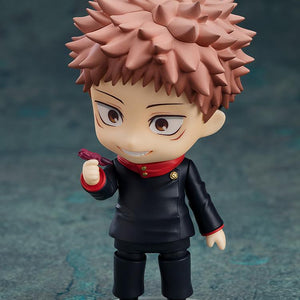 Yuji Itadori Nendoroid holding the Finger of the Double-Faced Specter (Ryomen Sukuna) accessory.