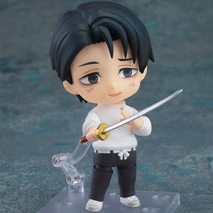 Yuta Okkotsu Nendoroid Execution Version in a combat-ready pose with his katana drawn.