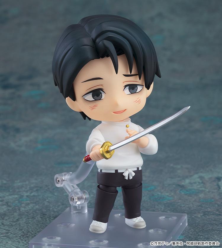 Yuta Okkotsu Nendoroid Execution Version in a combat-ready pose with his katana drawn.