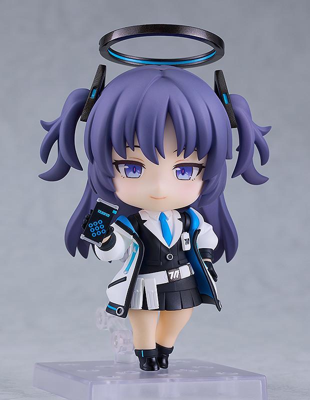 Yuuka Hayase Nendoroid with a smug face plate holding her scientific calculator accessory.
