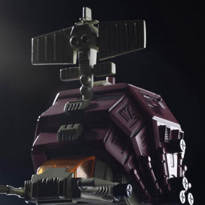 Dramatic low angle studio shot of the D-Style Gustav Moonbay Special model kit against a dark background