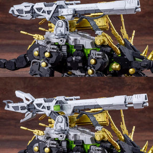 Detail view of the custom beam launcher articulation and deployment mechanism on the Dark Horn Harry Special model kit.
