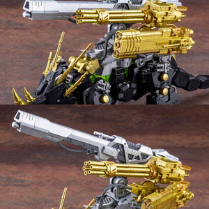Elevation articulation angles of the custom golden Gatling cannon mounted on Dark Horn Harry Special.