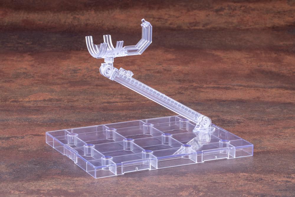 Close-up of the included clear Flying Neo Base stand for aerial posing of Zoids model kits.