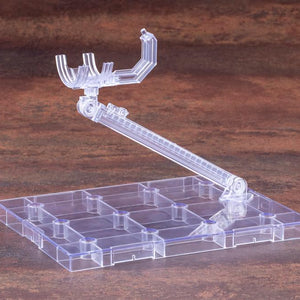 Close-up of the included clear Flying Neo Base stand for aerial posing of Zoids model kits.