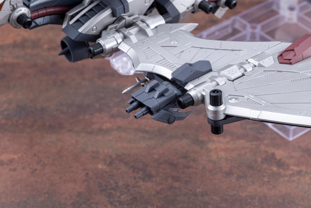 Close-up of the anime-accurate Double-Barreled Pulse Laser Guns deployed from the wing.
