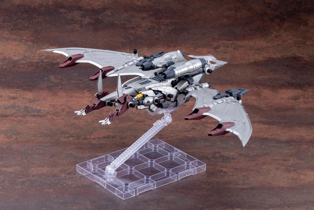 Underside view of the Storm Sworder flying model showing the wing swords and mechanical joints.